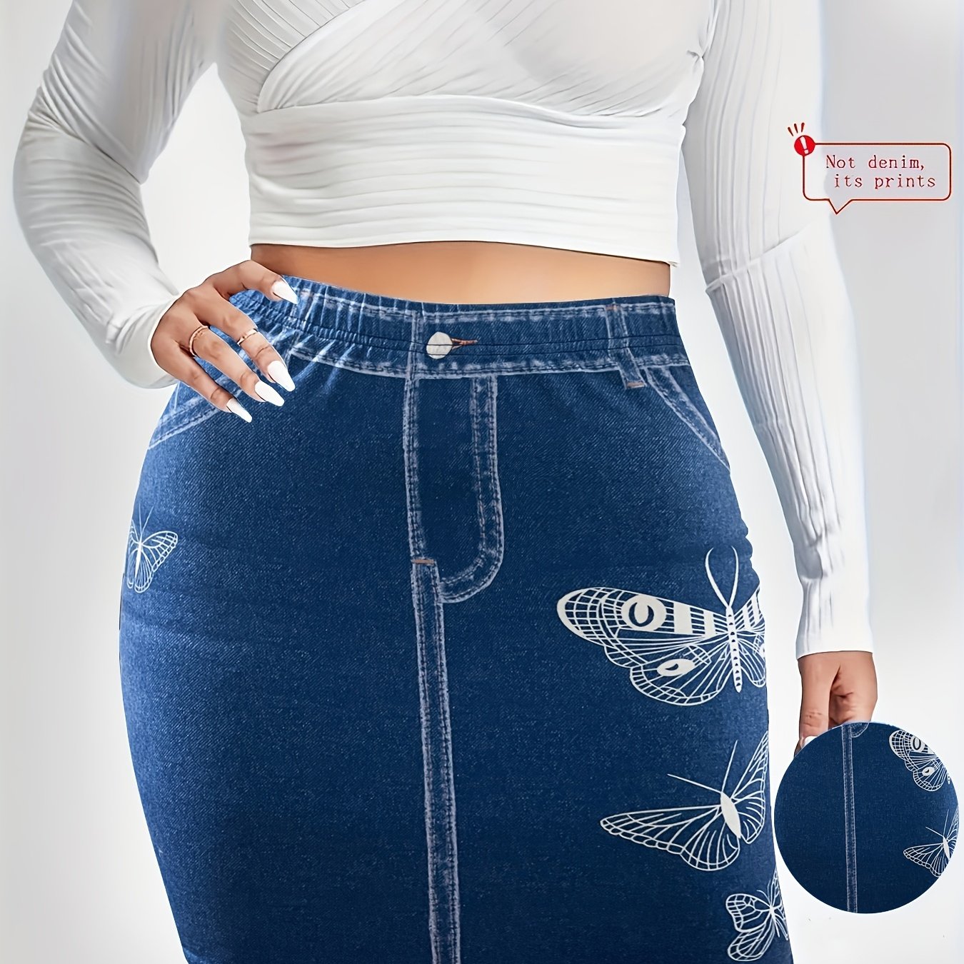 TEMU Spódnica ołówkowa z nadrukiem dla kobiet