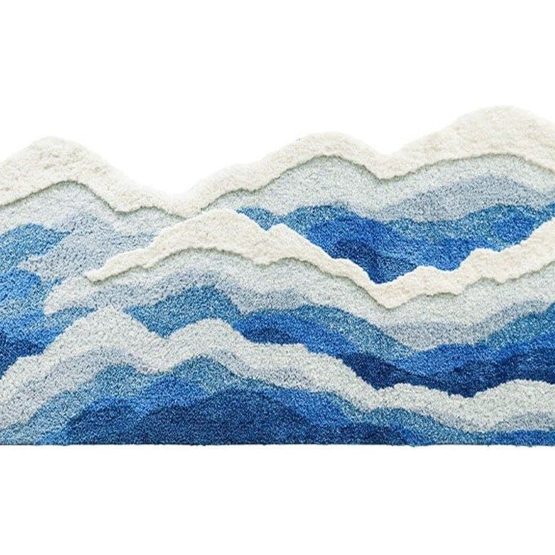 Dywan 3D Tufted Wave, dywan oceaniczny, antypoślizgowy, do łazienki, zmywalny, do domu, salonu, łazienki