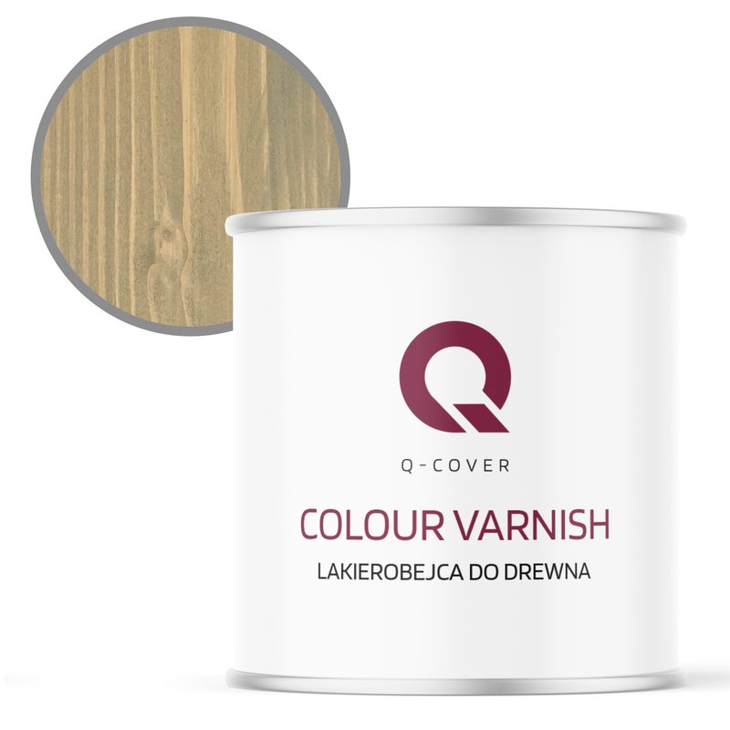 Lakierobejca do Drewna 3w1 Q-Cover Szary złamany w żółty RAL7034 Satyna 2.5L