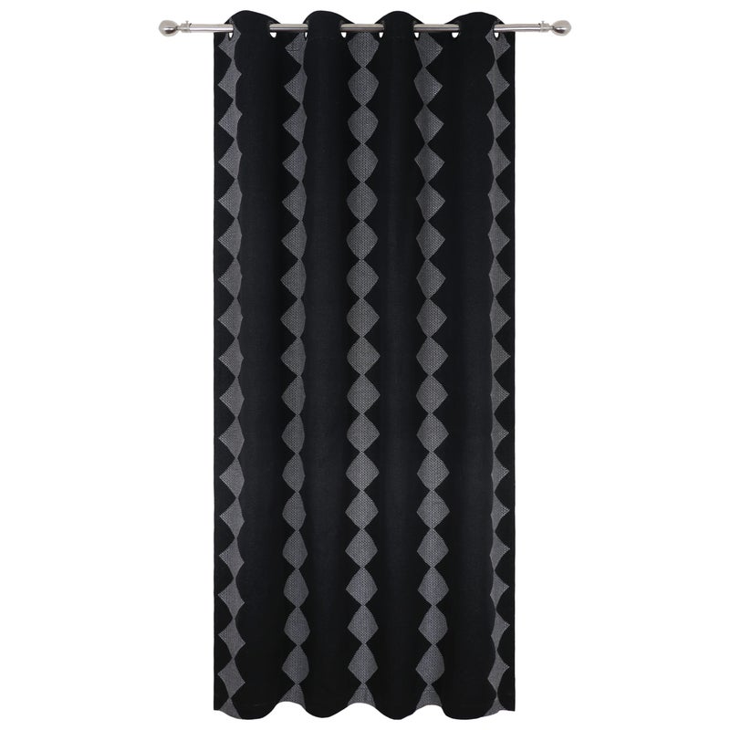 Zasłona na przelotkach Batera bawełniana INSPIRE czarny romb 140x280cm