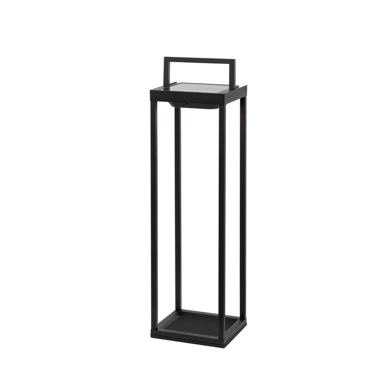 Zafferano - Domowa lampa solarna z 2 diodami LED, 56,4 cm - 2 W, lampa ścienna i stołowa z baterią i czujnikiem zmierzchu - czarna