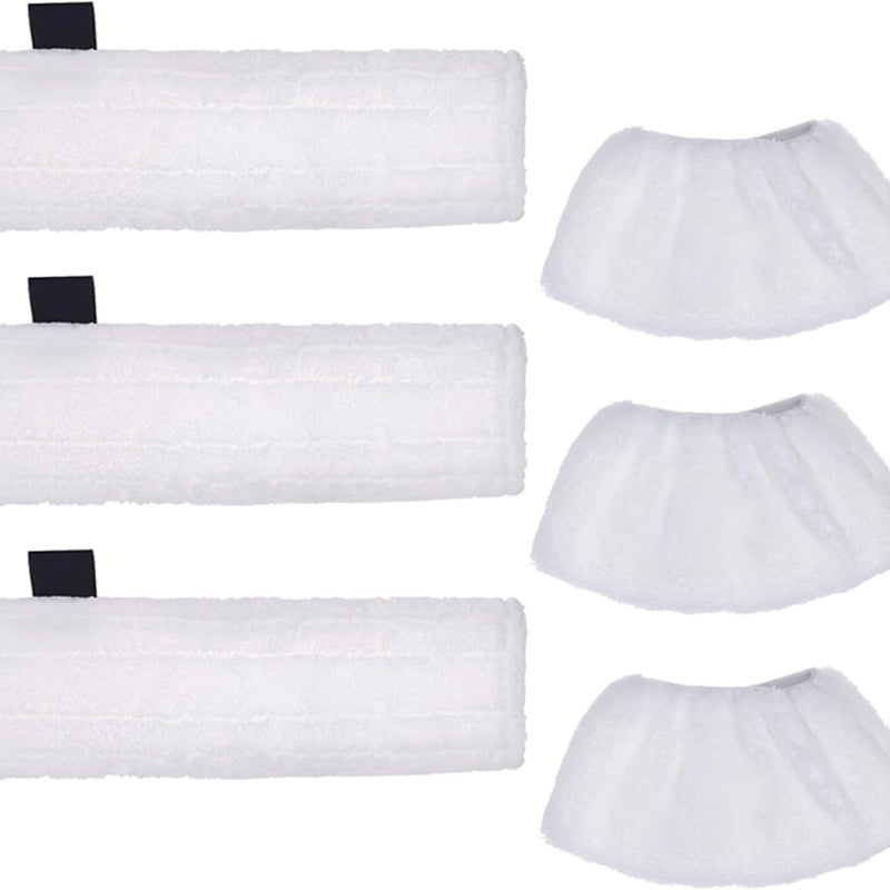 Zestaw 6 wymiennych nakładek do mopa parowego, ściereczki z mikrofibry z nakładkami, kompatybilne z urządzeniami do czyszczenia parą Karcher Easyfix