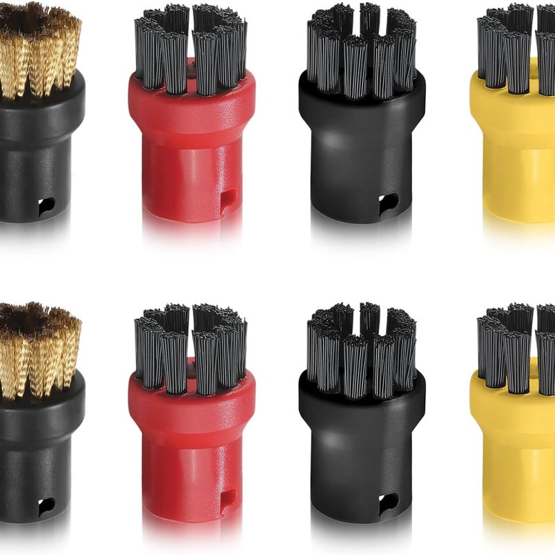 Zestaw akcesoriów do silnika parowego 8-częściowy, mała okrągła szczotka, mała zapasowa szczotka do czyszczenia parą do Karcher SC1 SC2 SC3 SC4 SC5 S