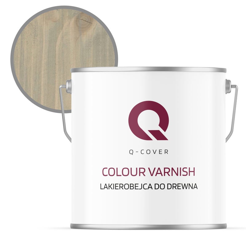 Lakierobejca do Drewna 3w1 Q-Cover Szary jasny RAL7001 Satyna 5L