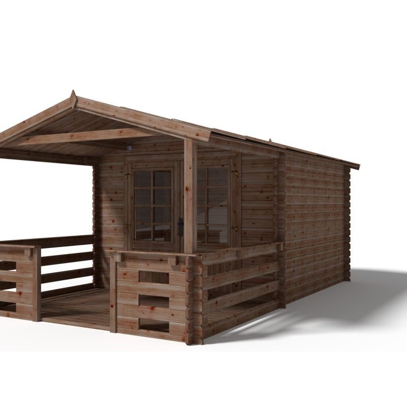 Domek ogrodowy ALTANKA - 3x3 m z tarasem 3x2m - 15 m2 drewniany, impregnowany, 1szt.