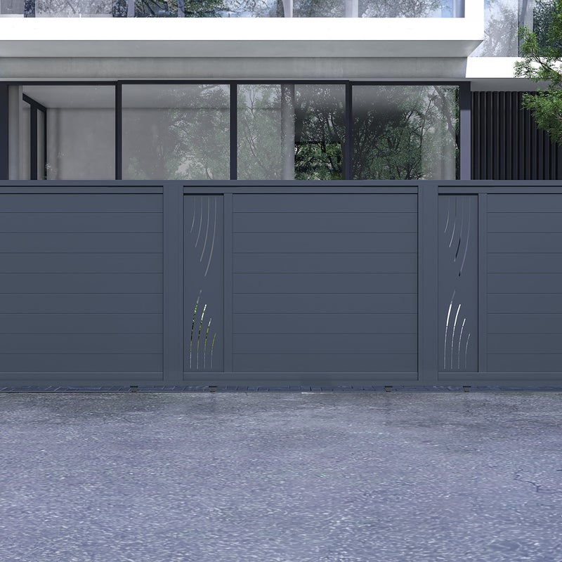Brama przesuwna 3m CIMONE H.140 aluminium w kolorze szarym