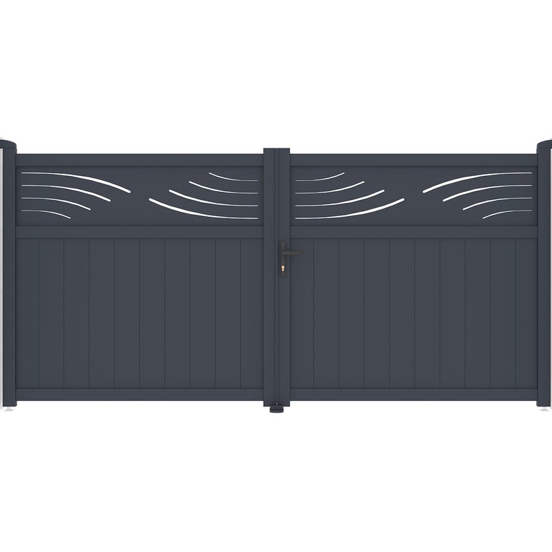 Brama skrzydłowa HALTI H.160 3,4m, szare aluminium