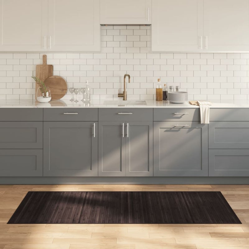 Dywan prostokątny, ciemnobrązowy, 80x200 cm, bambusowy vidaXL