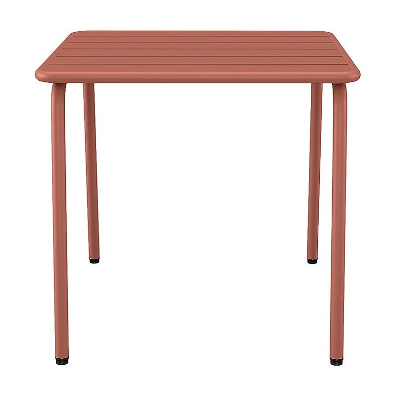 Stolik dostawiany ogrodowy kwadratowy z metalu - Terakota - MIRMANDE marki MYLIA