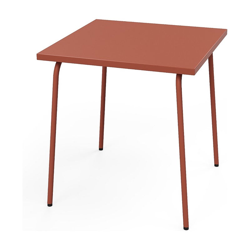 Kwadratowy stół ogrodowy dł.70 cm metalowy - Terakota - MIRMANDE od MYLIA
