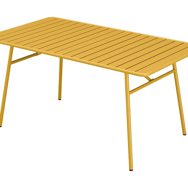 Stół ogrodowy dł. 200 cm metalowy - Musztardowy żółty - MIRMANDE od MYLIA