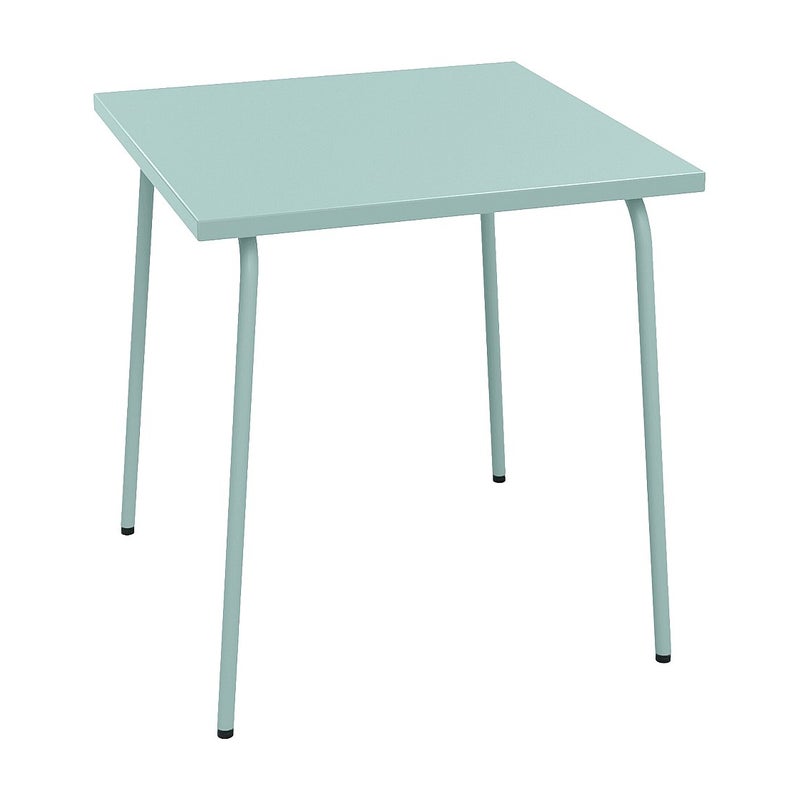 Kwadratowy stół ogrodowy, dł. 70 cm, metalowy - Migdałowa zieleń - MIRMANDE marki MYLIA