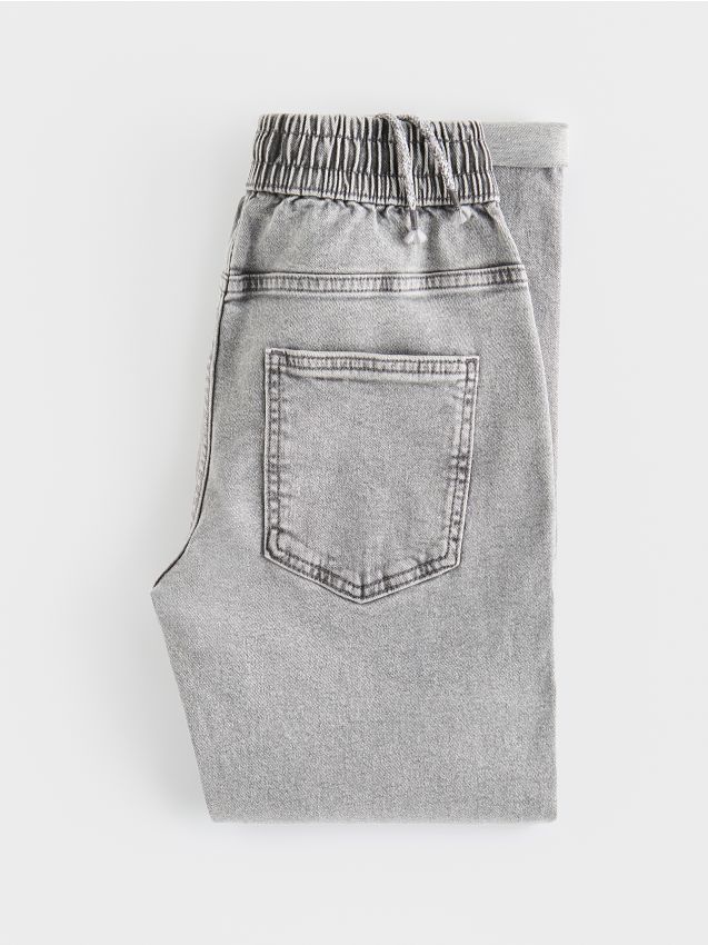 Reserved - Jeansy carrot fit - jasnoszary