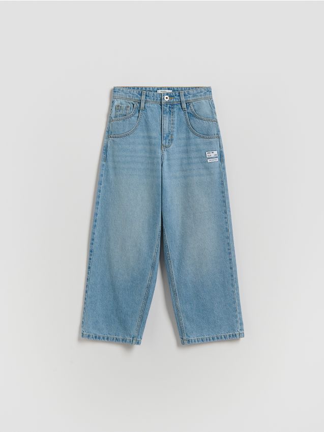 Reserved - Jeansy baggy - niebieski