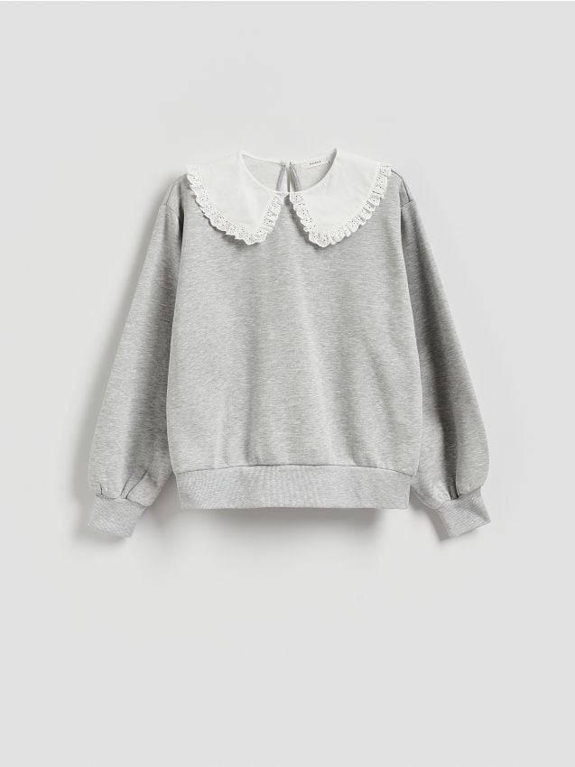 Reserved - Bluza z kołnierzykiem - jasnoszary