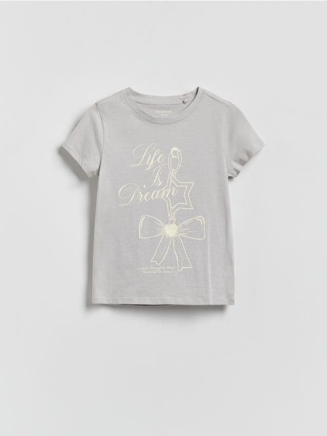 Reserved - T-shirt z nadrukiem - jasnoszary