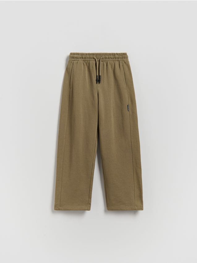 Reserved - Bawełniane spodnie - oliwkowy