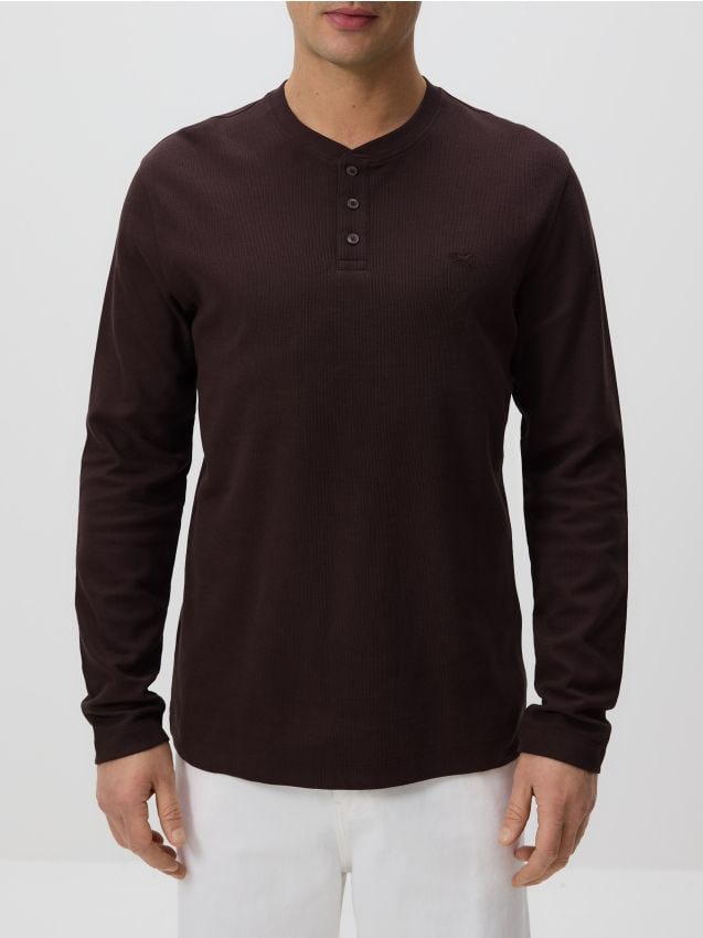 Reserved - Longsleeve slim fit - ciemnobrązowy
