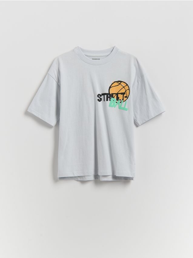 Reserved - T-shirt z nadrukiem - jasnoszary
