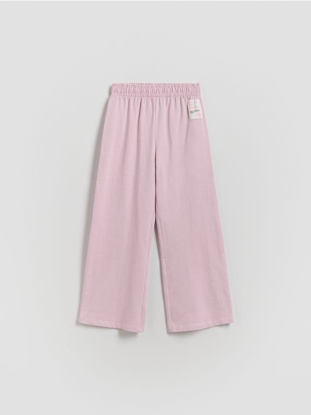 Reserved - Dresowe spodnie wide leg - fioletowy