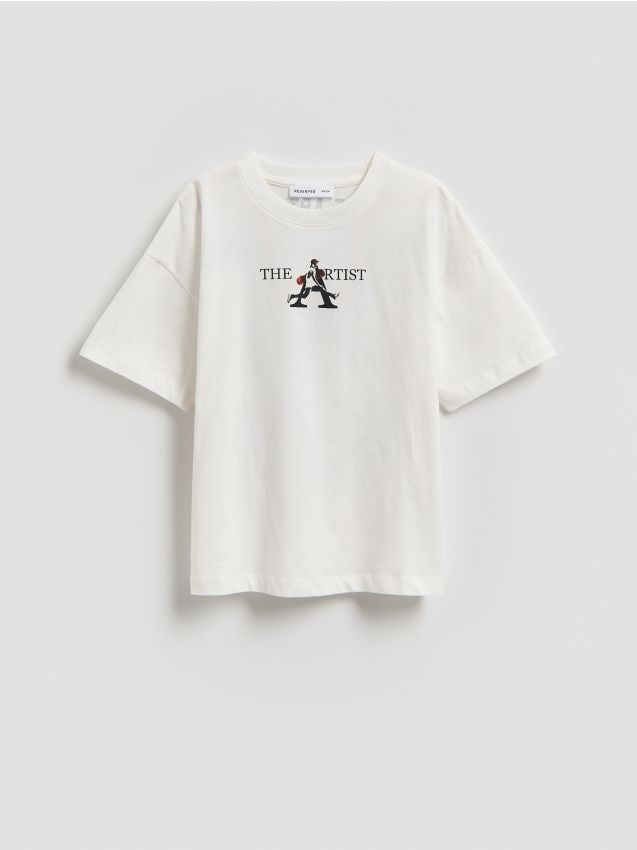 Reserved - T-shirt z nadrukiem - biały