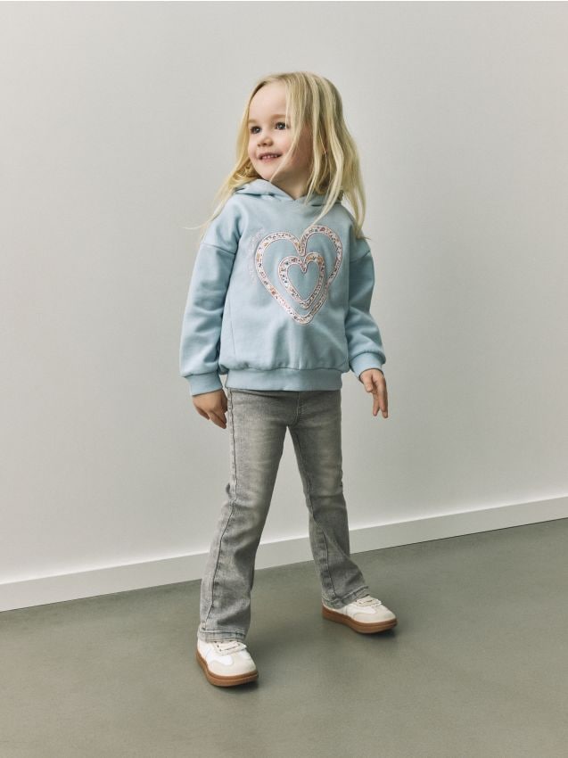 Reserved - Luźna bluza z kapturem - jasnoniebieski