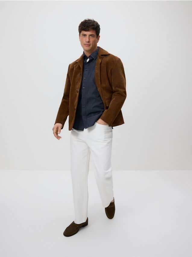 Reserved - Jeansowa koszula slim fit - granatowy