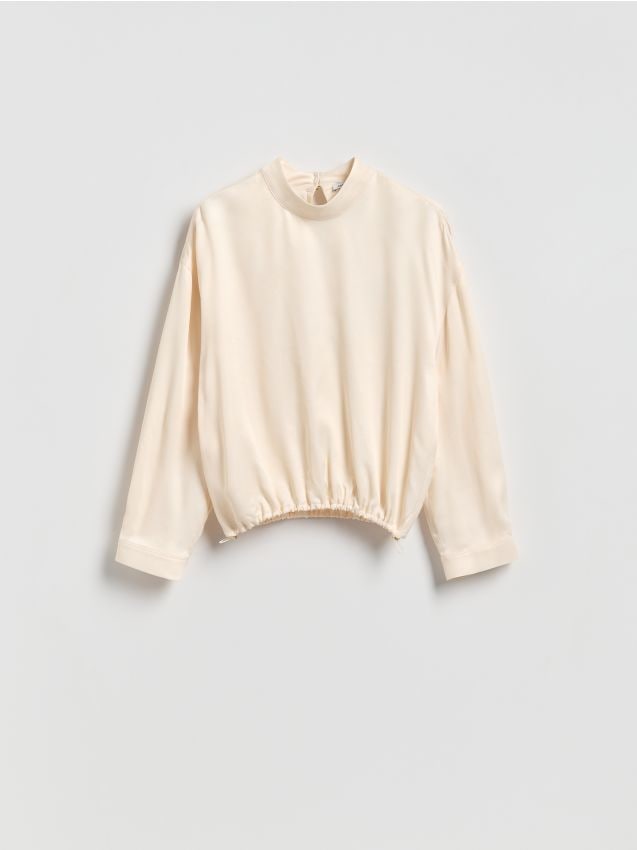 Reserved - Wiskozowa bluzka - kremowy