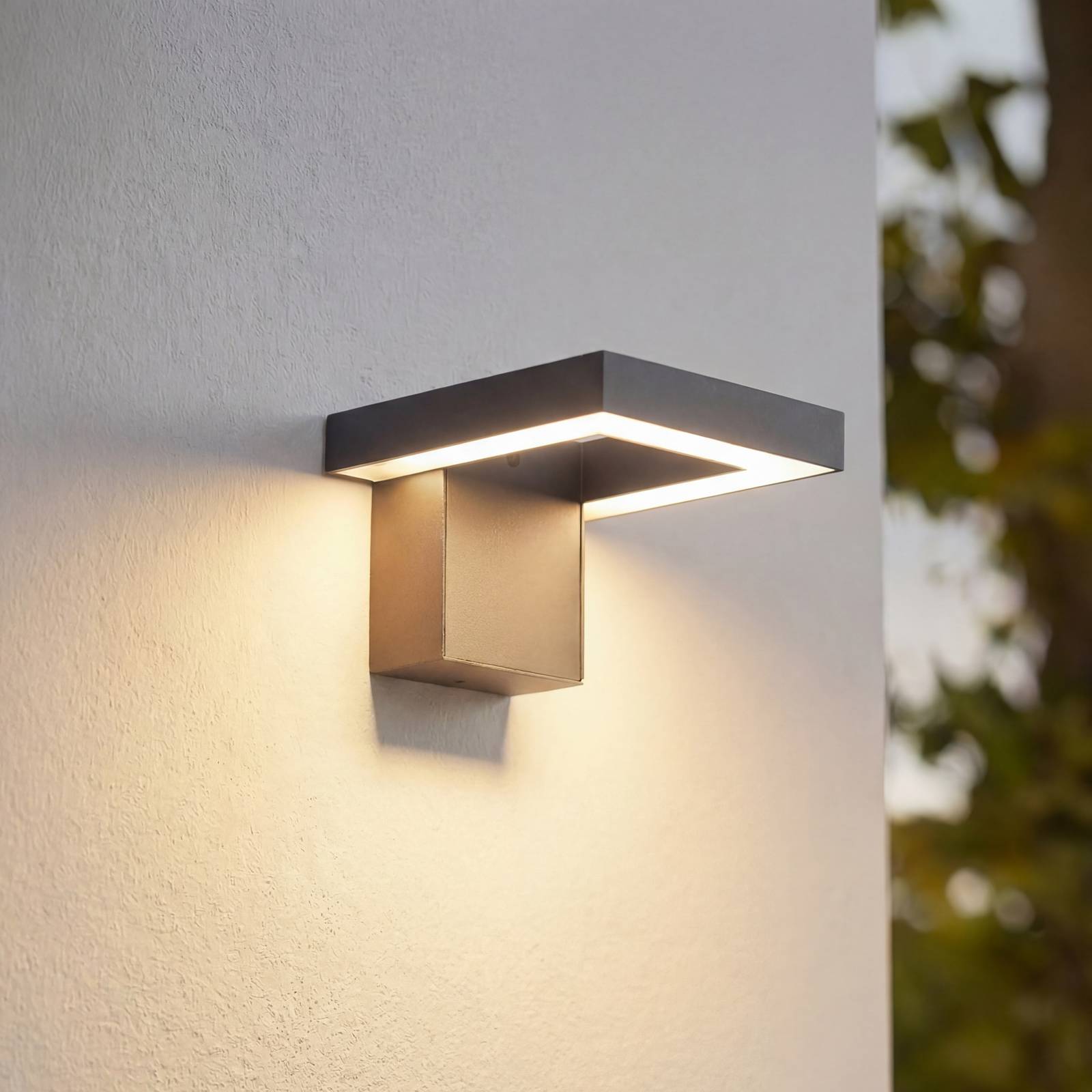 Kinkiet zewnętrzny LED Orbin Lindby, aluminiowy / szary / cynkowy, aluminium, nowoczesny