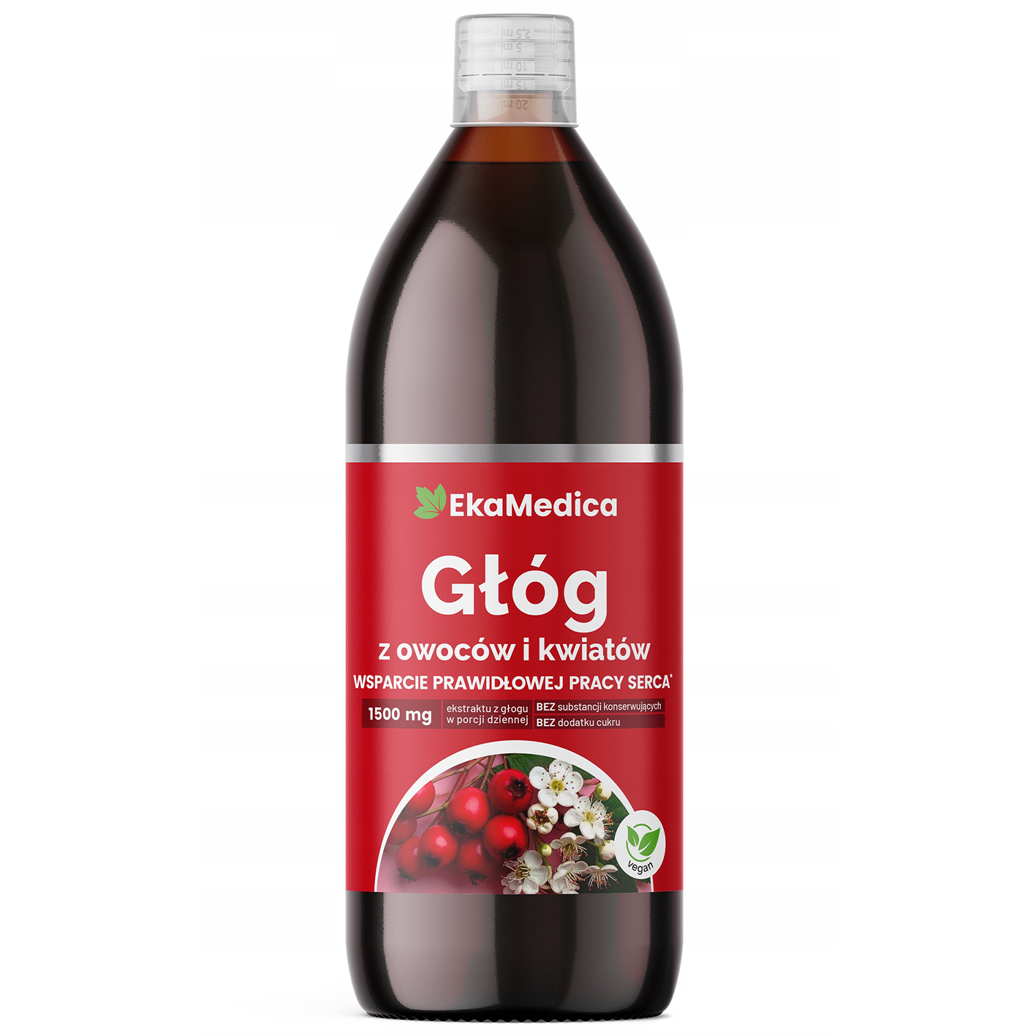 EkaMedica Sok Głóg z owoców i kwiatów, 1000 ml -> Odbiór w Żabce!