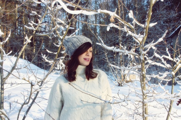 Szara czapka beanie z wełną melanż