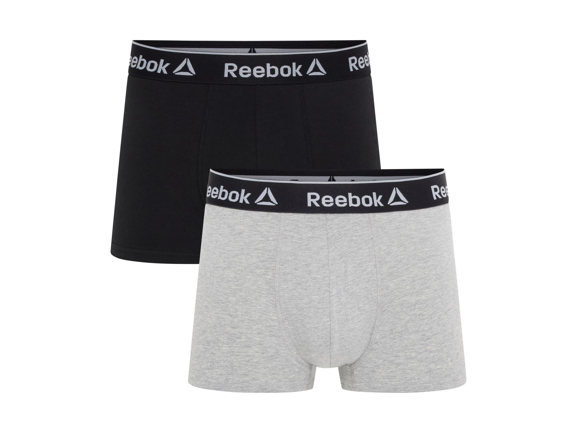 Reebok Bokserki męskie z bawełną, 2 pary (Czarny/ szary, 6/L)