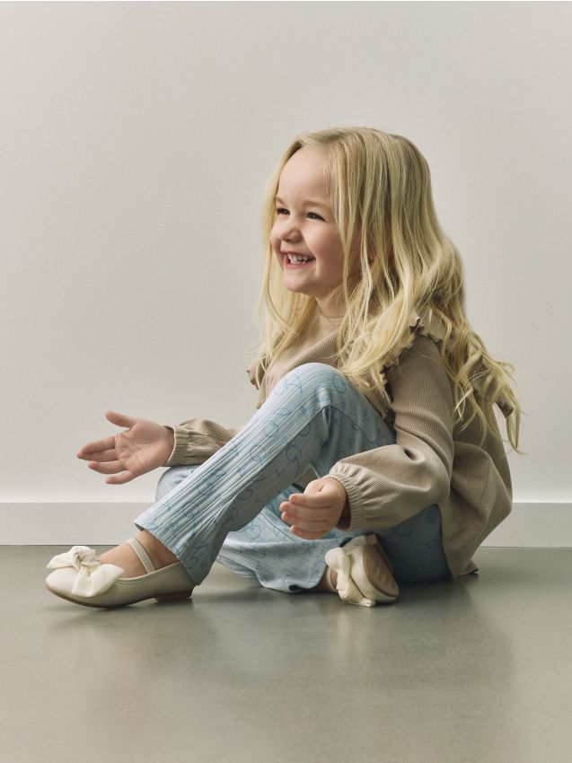 Reserved - Prążkowane legginsy - jasnoniebieski