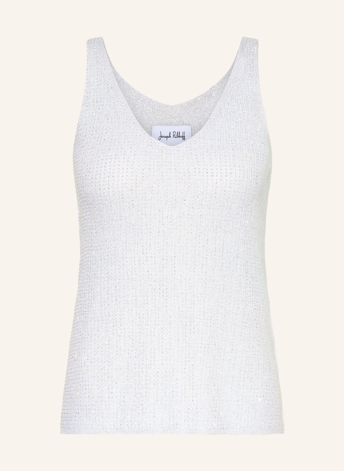 Joseph Ribkoff Top Z Dzianiny Z Ozdobnymi Kamykami weiss