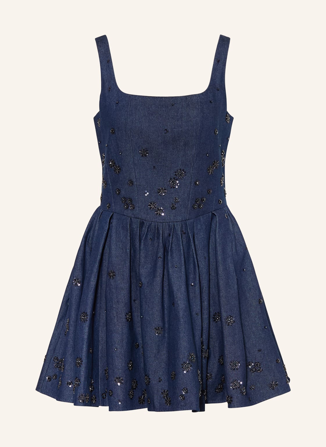 Maje Sukienka Jeansowa Z Cekinami blau