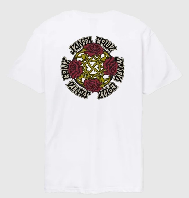 t-shirt SANTA CRUZ DRESSEN ROSES EVO T-SHIRT WHITE
