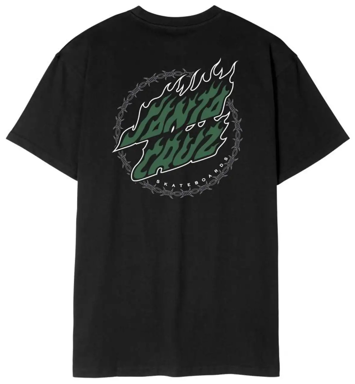 t-shirt SANTA CRUZ WIRED FLAME DOT CHEST T-SHIRT BLACK