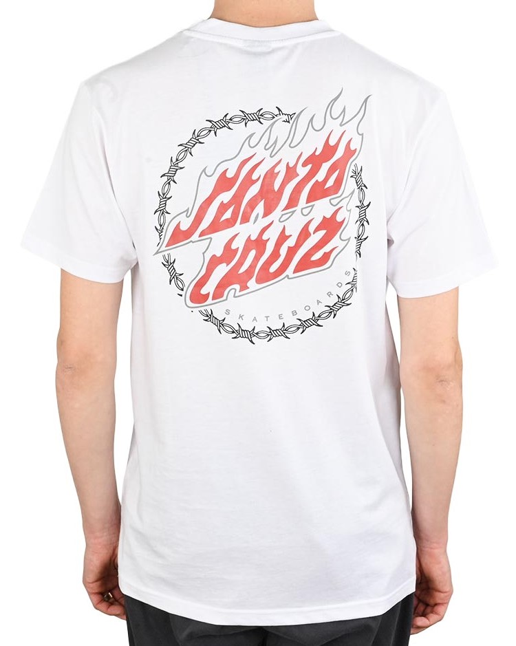 t-shirt SANTA CRUZ WIRED FLAME DOT CHEST T-SHIRT WHITE