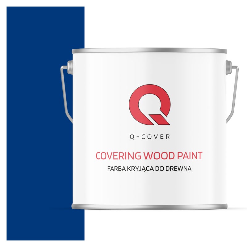 Farba Kryjąca do Drewna Q-Cover Niebieski Ultramarynowy RAL5002 Mat 5L