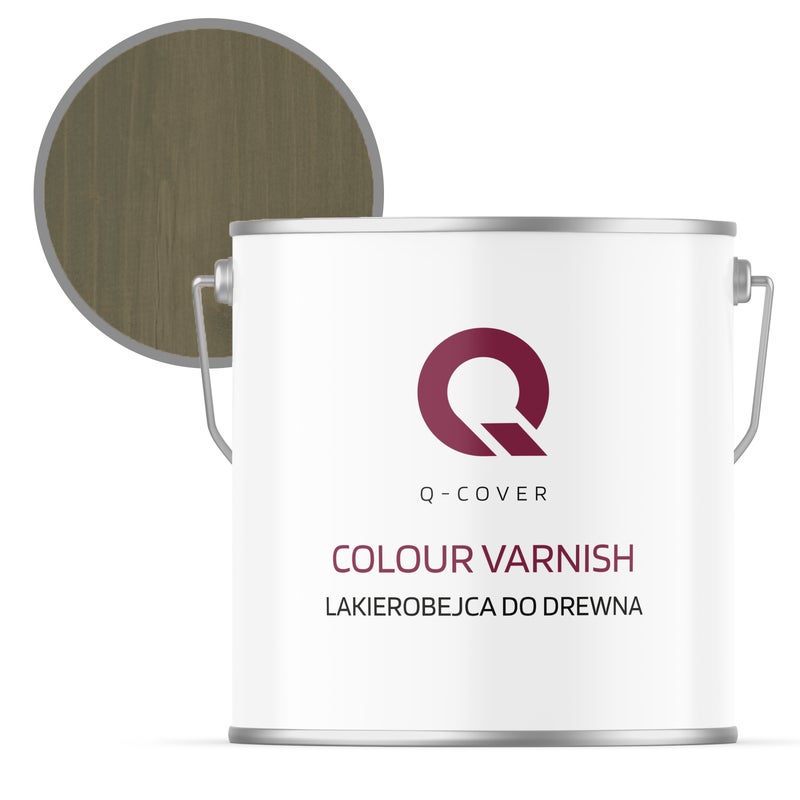 Lakierobejca do Drewna 3w1 Q-Cover Brąz złamany w szary RAL7013 Satyna 5L