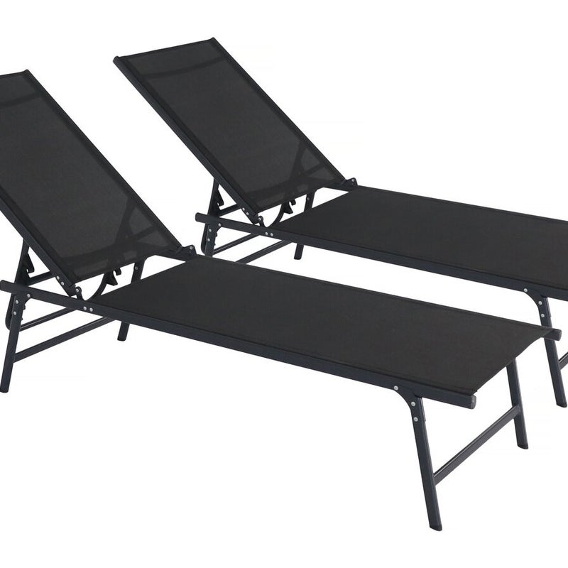 Zestaw 2 metalowych leżaków 