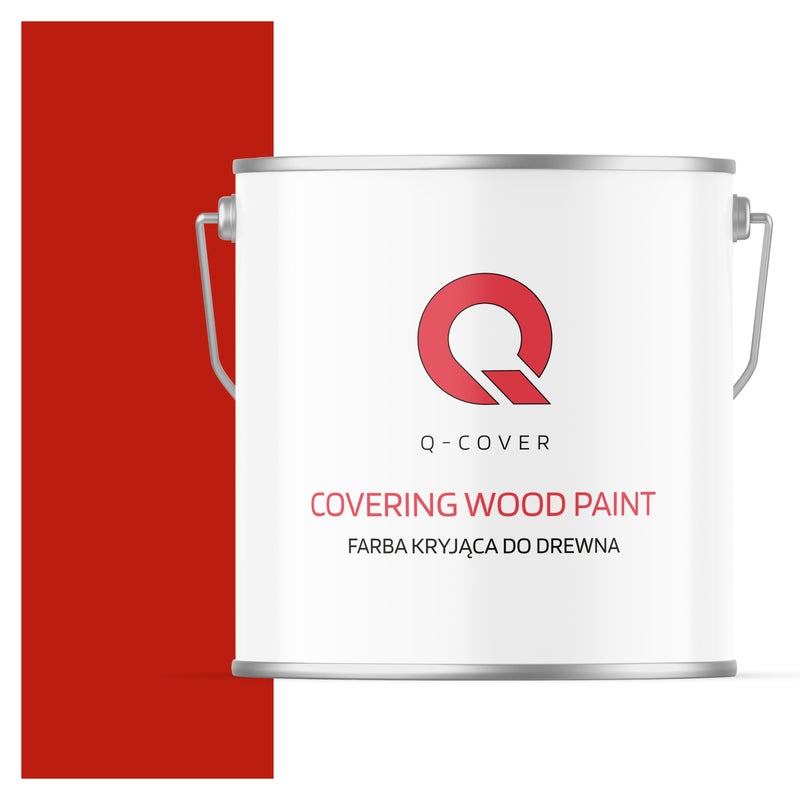 Farba Kryjąca do Drewna Q-Cover Czerwony RAL3020 Mat 5L
