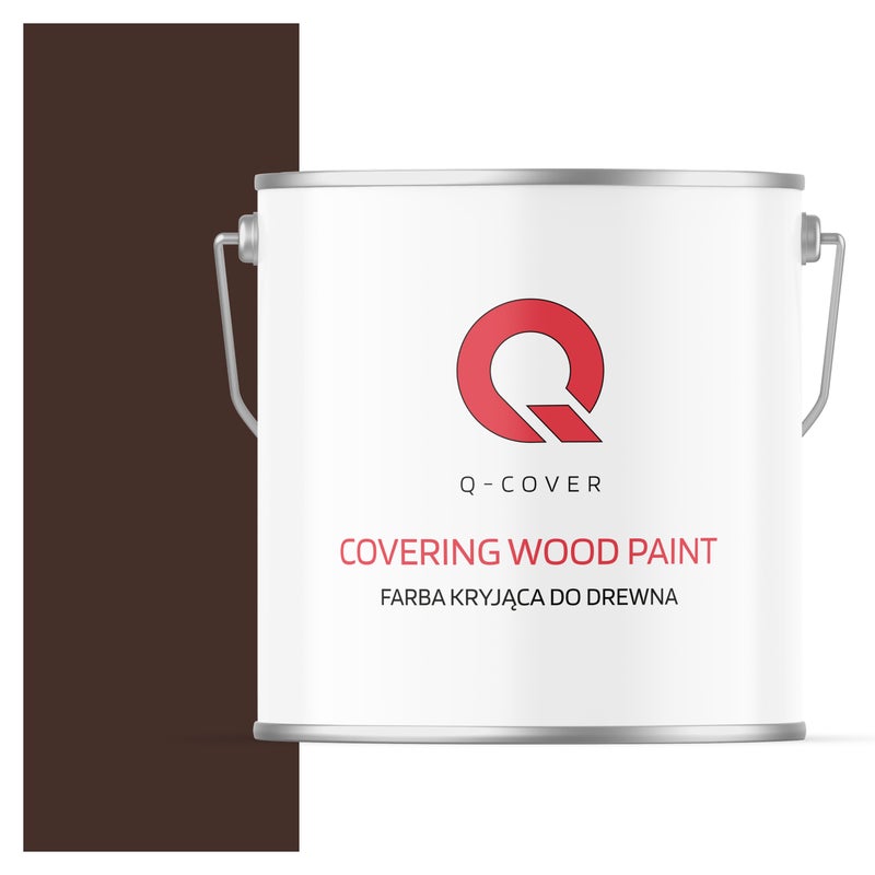Farba Kryjąca do Drewna Q-Cover Czekoladowy Brąz RAL8017 Mat 5L