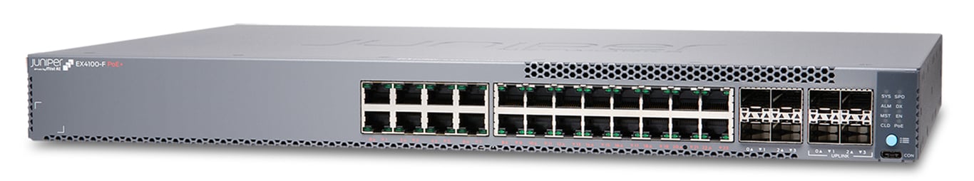 Juniper EX4100-F-24P łącza sieciowe Obsługa PoE 1U Szary