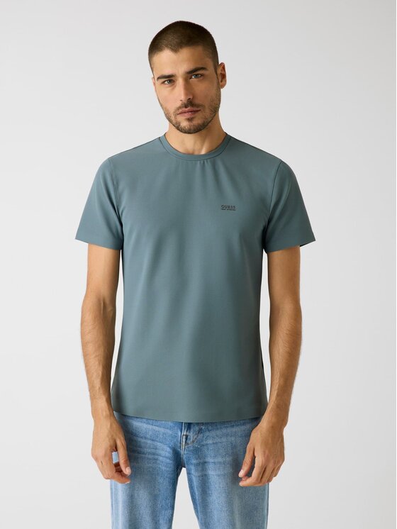 Guess T-Shirt 180290 Zielony Classic Fit