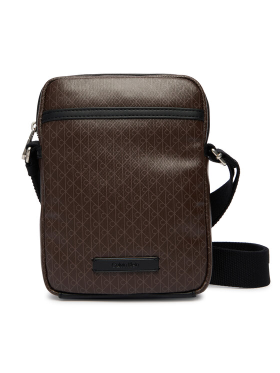 Calvin Klein Saszetka Emblem Aop Coated Slim Reporter LV04D3334G Brązowy