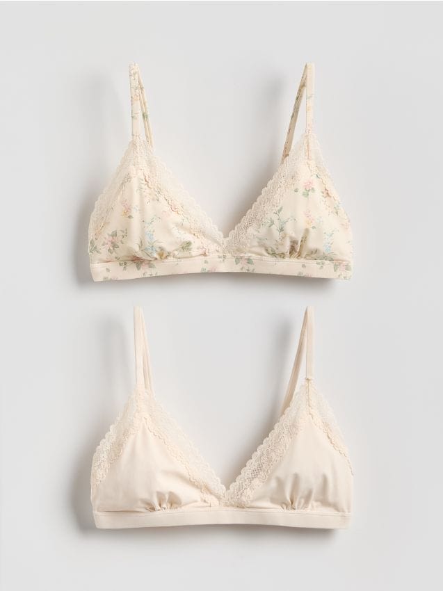 Reserved - Miekki biustonosz 2 pack - złamana biel