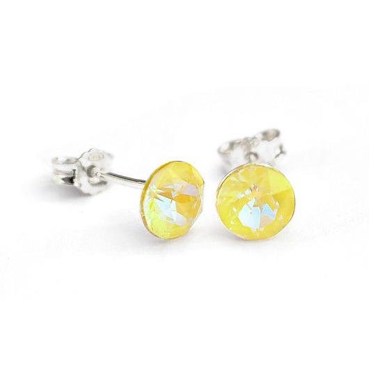 Kolczyki- kryształy Swarovski - Chmurkowa cytryna