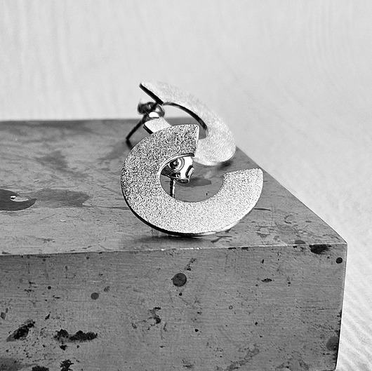 Nowoczesne Srebrne Kolczyki koła sztyfty