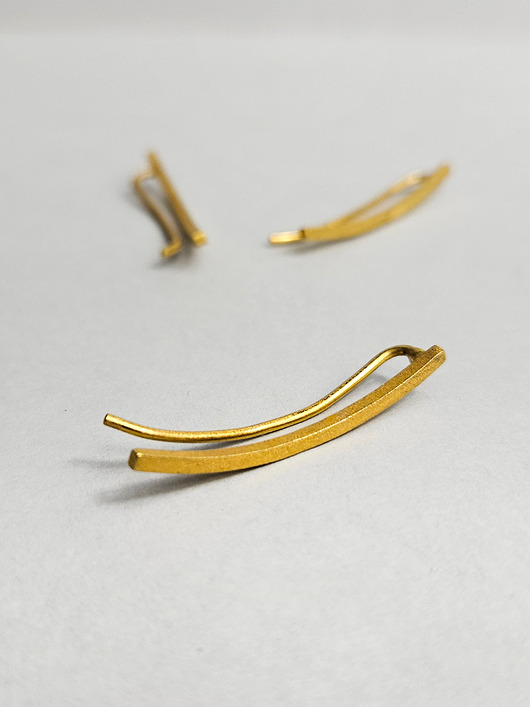 Nausznica pozłacana długa kolczyk wsuwka